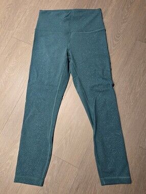 Lululemon Wunder Train High-Rise Crop Crunch Teal Lagoon Everlux 6 Tights